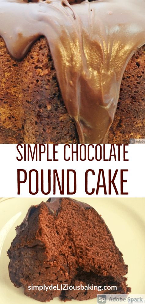 Simple Chocolate Pound Cake-Easy traditional and simple from scratch cake recipe. Amazing chocolate taste and perfect Christmas dessert. Very freezable. Brownie Pound Cake Recipe, Southern Living Chocolate Pound Cake, Best Chocolate Pound Cake Moist, Choc Pound Cake Recipe, Chocolate Pound Cake Recipe Easy, Chocolate Pound Cake Recipe Homemade, Chocolate Pound Cake Moist, Chocolate Pound Cake Recipes, Easy Chocolate Pound Cake