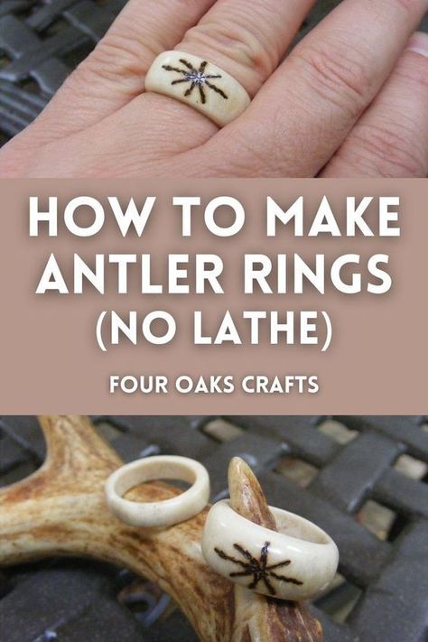 Deer Antlers Diy, Deer Antler Rings, Antler Diy, Deer Horn Jewelry, Diy Antler, Antler Projects, Hunting Crafts, Antler Rings, Deer Antler Crafts