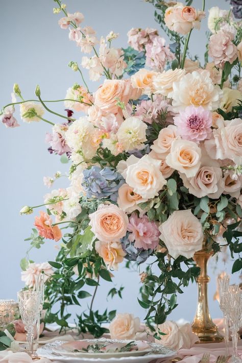 Discover 107 wedding flower ideas using pastel color palettes. These stunning arrangements will add a touch of softness and elegance to your big day. Perfect for any wedding theme, see how you can use these beautiful flowers! #WeddingColorPalettes #PastelIdeas #FloralInspiration Spring Wedding Flowers Peonies, Vibrant Vintage Wedding, Pastel Vintage Wedding Theme, Garden Wedding Floral Arrangements, Wedding Flowers Romantic, Bridal Bouquet Pastel Colors, Garden Wedding Theme Ideas Color Schemes, Best Filler Flowers, August Wedding Flowers Centerpieces