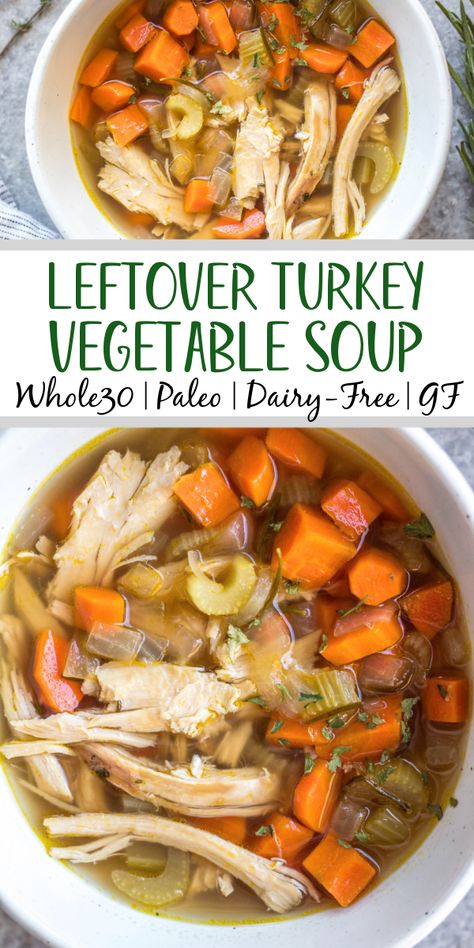 Whole 30 Turkey Soup, Turkey Broccoli Soup, Easy Turkey Soup Recipe, Turkey Breast Soup Recipes, Gluten Free Turkey Recipes, Healthy Thanksgiving Leftover Recipes, Whole 30 Turkey Recipes, Gluten Free Turkey Soup, Leftover Turkey Recipes Gluten Free Dairy Free