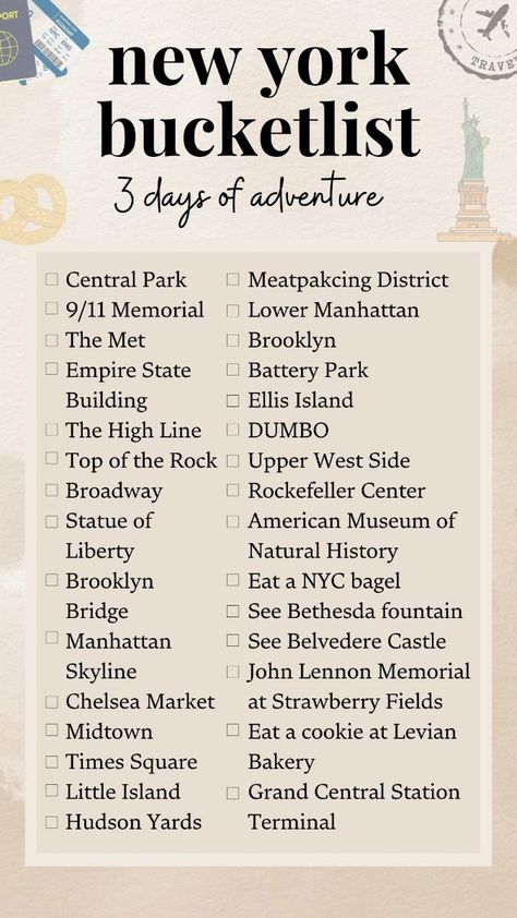 New York City bucketlist. How to spend the perfect 3 days exploring NYC. New York guide. 3 days in New York. First time in New York City, best things to do.❓#LoveStory #RomanticEncounters #HeartfeltConnections #DateNightIdeas #SoulmateSearch #FlirtyFridays #CandlelitDinners #StarryEyedMoments #LoveQuotes #DreamyDates #WhisperedPromises #AmourAdventures New York City In Fall, New York Must Do Bucket Lists, 3 Days In New York, New York In Winter, New York City Trip, New York Trip Planning, New York City Itinerary, New York Guide, Fall In New York