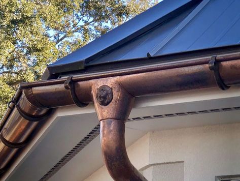 How Long Do Copper Gutters Really Last? Beach House Outside, Gutter Drainage, Gutter Protection, Green Building Materials, Seamless Gutters, Copper Gutters, How To Install Gutters, Gutter Guard, Copper Roof