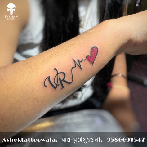 VR tattoo || VR alphabet tattoo || VR tattoo with heartbeat || VR tattoo design || Vr Letter Tattoo Design, R V Tattoo Letter, Vr Name Wallpaper, Varsha Name Tattoo, R V Name Wallpaper, Vikas Name Tattoo, Vr Tattoo Design, Tattoo Design For Women Hand, S And R Tattoo