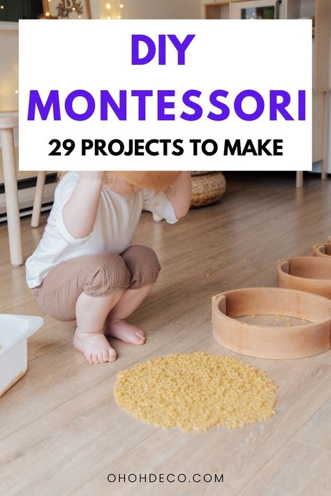 Unlock your child's full potential with DIY Montessori projects. Explore the benefits of making your own Montessori materials at home, learn how to adapt them to your child's unique needs, and witness the incredible impact they can have on fostering independence, concentration, and a love for learning. Infant Montessori Activities Diy, Diy Montessori Activities Preschool, Montessori After School Activities, How To Make Montessori Toys, Diy Montessori Toys 2 Year, Diy Montessori Activities, Infant Montessori Activities, Starting Montessori At Home, Diy Montessori Math Materials