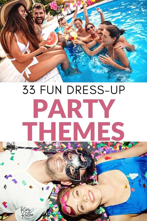 Themes To Dress Up As, Birthday Dress Up Themes For Women, Outfit Theme Ideas For Party, Dress Code Theme Ideas, 40th Birthday Dress Up Theme, Girls Trip Theme Nights, Couple Theme Party Ideas, Funny Themed Parties For Adults, Theme Parties For Women