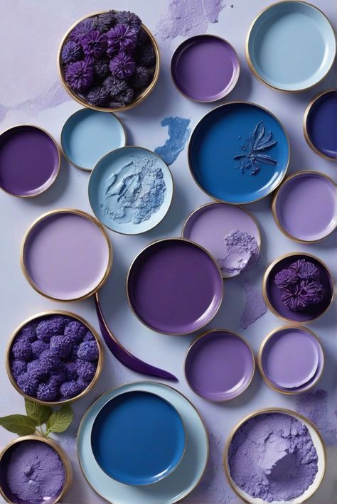 trends, colors, blue, purple Blue And Purple Kitchen Ideas, Fun Purple Color Palette, Purple Blue Living Room, Navy And Purple Color Palette, Color Combinations With Blue, Blue Purple Green Color Palette, Blue Purple Room, Dark Blue And Purple Aesthetic, What Colors Go With Blue