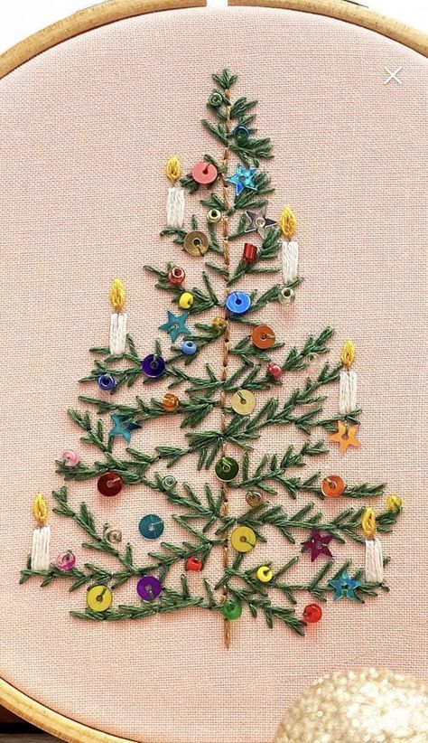 Bordados Tambour, Cross Stitch Christmas, Hand Embroidery Projects, Stitch Christmas, 자수 디자인, Hand Embroidery Art, Christmas Sewing, Embroidery Craft, Christmas Embroidery