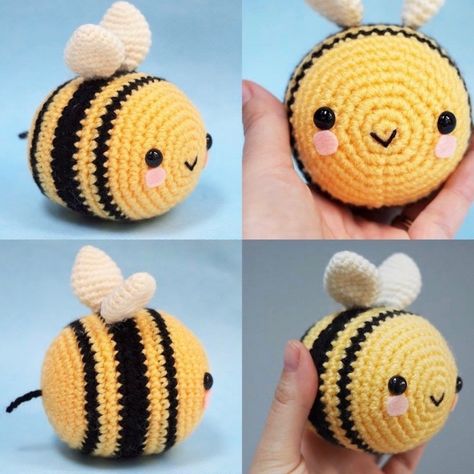 Sugar Pop, Crochet Bee, Crochet Cow, Kawaii Crochet, Haken Baby, Fun Crochet Projects, Crochet Animal Patterns, Crochet Diy, Diy Crochet Projects