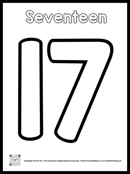 Number 17 Crafts For Preschoolers, Number 17 Activities Preschool, Number 17 Worksheets For Preschool, Shapes Preschool Printables, Dr Seuss Coloring Pages, Weekly Focus, Colorful Numbers, Preschool Numbers, Number Crafts