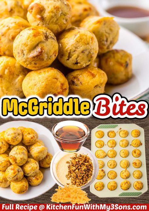 Sausage Mc Griddle Muffins, Sausage Mcgriddle Casserole, Kids Thanksgiving Breakfast, Gluten Free Mcgriddle, Mc Griddle Bites, Pancakes With Syrup Inside, Mc Griddle Muffins, Diy Mcgriddle, Easy To Go Breakfast Ideas