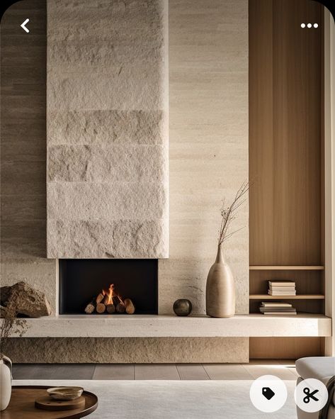 Fireplace Modern Design, Contemporary Fireplace, Home Fireplace, Modern Fireplace, Decoration Inspiration, Fireplace Wall, Fireplace Design, Fireplace Surrounds, Stone Fireplace