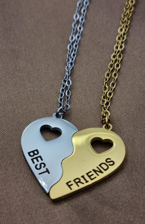 Excited to share the latest addition to my #etsy shop: Best Friend Necklace | Heart Halves Necklace | Best Friend Necklace For 2 | Best Friend Gift For 2 BFF Necklaces | Heart Jewellery BFF Gift https://belsizecrafts.etsy.com/listing/1480939196 #BestFriendNecklace #BffGift #FriendNecklace #BffNecklaces #FriendshipJewellery #PinkyPromise #Necklacefor2 #BestFriends #Giftfor2 #TwoNecklaces #BestFriendGift #HeartJewellery #HeartHalveNecklace #AnniversaryGifts #GiftforFriends #GiftforCouple #Gifts Best Friend Lockets, Matching Chains For Best Friends, Stuff For Best Friends, Bestie Necklaces For 2, Best Friend Chains, Bff Jewelry For 2, Bf Necklaces, Friendship Necklaces For 2, Besties Necklace