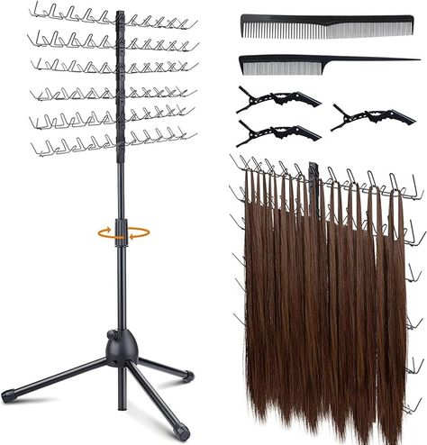 Amazon.com: BF BRINGFUN2U Braiding Hair Rack with 144 Pegs, Height Adjustable Hair Extension Rack with Stylist Hair Braiding Tools, 2-Side Metal Hair Divider for Braiding Hair Separator Stand : Beauty & Personal Care Hair Rack, Braiding Tools, Hair Braiding Tool, Braid Tool, Hair Braider, Beauty Salon Decor, Hair Braiding, Metal Hair, Braiding Hair