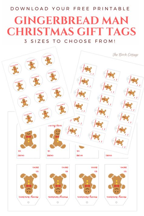 Gingerbread Gift Tags Free Printable, Gingerbread Man Gift, Free Christmas Tags Printable, Christmas Gift Tags Free, Printable Note Cards, Gingerbread Gifts, Christmas Teaching, Teacher Gift Tags, Gingerbread Man Christmas