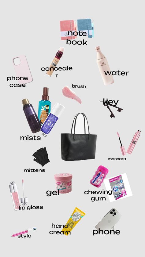 Girly Christmas Gifts, What's In My Purse, Girly Christmas, School Bag Essentials, Handbags For School, Purse Essentials, Handbag Essentials, Ipsy Bag, In My Bag