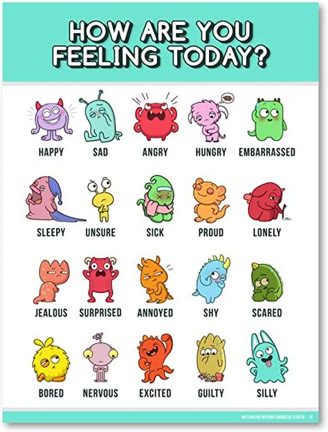 Amazon.com: school nurse: Office Products Feelings Chart For Kids, Emotions Chart, Emotions Posters, Kids Feelings, Emotion Chart, Feelings Chart, Chart For Kids, Emotional Child, Social Emotional Skills