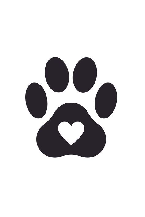 Dog Prints Paw, Dog Paw Silhouette, Dog Paw Drawing Easy, Paw Logo Design Ideas, Dog Paw Tattoo Design, Bulldog Paw Print, Paw Print Silhouette, Paw Print Drawing, Paw Template