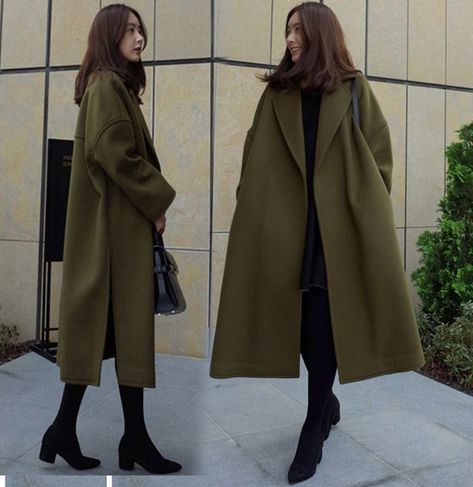 Army Green Trench Coat, Green Trench Coat, 일본 패션, Mens Athletic Wear, Long Parka, Women Overcoat, Coat Outfits, Modest Fashion Outfits, 가을 패션