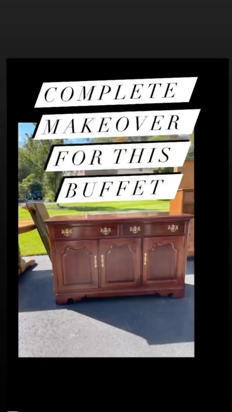 Buffet Cabinet Flip, Buffet Server Makeover, Buffet Flipping Ideas, Buffet Redo Before After, Refinishing Buffet Sideboard, Old Sideboard Makeover, Restored Buffet Cabinet, Refurbished Buffet Ideas, Redo Buffet Cabinet