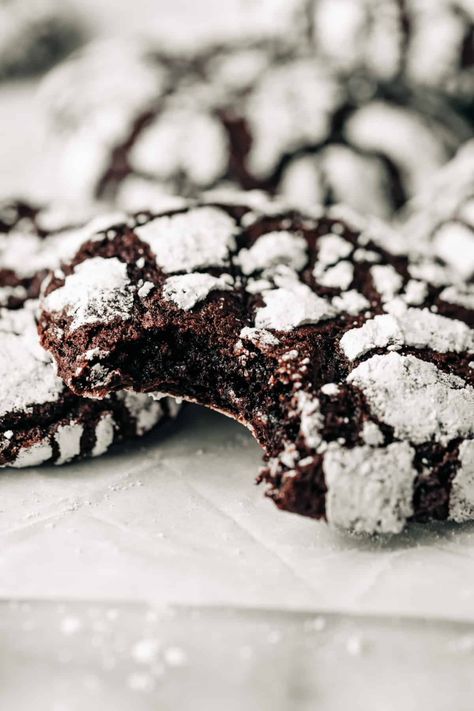 The Best Fudgy Chocolate Crinkle Cookies Recipe - Baked Ambrosia Fudgy Chocolate Crinkle Cookies, Cake From Scratch Recipe, Espresso Frosting, Chocolate Crinkles Recipe, Crinkles Recipe, Chocolate Crackle Cookies, Chocolate Crinkle Cookies Recipe, Crackle Cookies, Chocolate Cake From Scratch