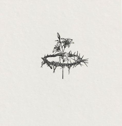 Thorn Crown With Flowers Tattoo, Medium Piece Tattoo, Biblical Crown Tattoo, Thorn Of Crowns Tattoo, Abide In The Vine Tattoo, Crown Of Thorns Illustration, Bible Plant Tattoo, Crown Of Thorns Sketch, Christian Crown Tattoo