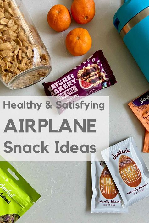 This dietitian-approved list of airplane snacks, travel-friendly snack recipes, and tips to pack food for the your next trip is just what you need to keep your healthy eating habits up on the road. Healthy Snacks To Pack For Travel, Protein Travel Snacks, Airplane Snacks Long Flights, Airplane Snacks For Adults, Airplane Food Ideas, Healthy Plane Snacks, Travel Snacks Airplane, Healthy Airplane Snacks, Best Airplane Snacks