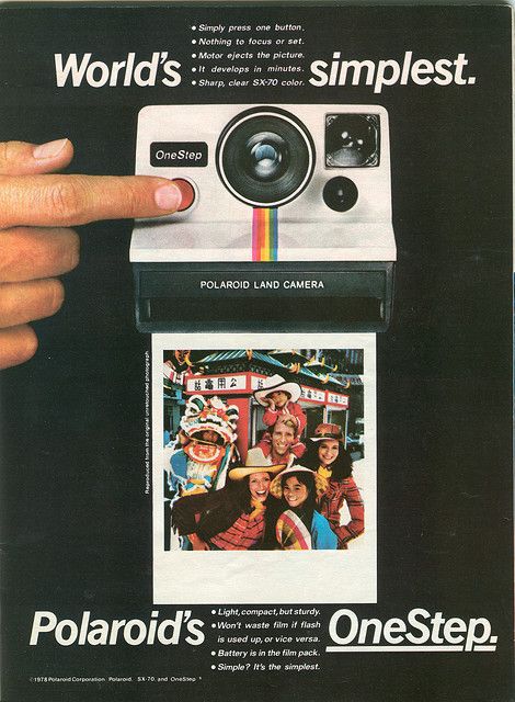 Polaroid - 1978 by rchappo2002, via Flickr Fotocamere Vintage, Polaroid One Step, Instant Photography, Vintage Polaroid, Retro Camera, Retro Advertising, Retro Ads, Old Camera, Old Ads