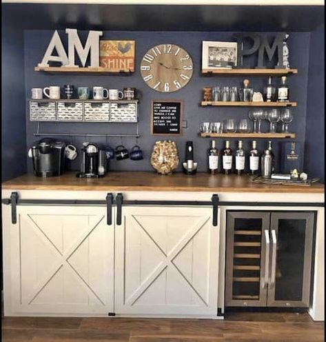 45 Awesome DIY Coffee Bar Ideas & Designs (2021) For Your Kitchen Coffee Bar In Kitchen, Coffee Bar Ideas Kitchen, Bar In Kitchen, Bars Ideas, Coffee Bar Ideas Kitchen Counter, Home Wine Bar, Wine And Coffee Bar, Coffee Mornings, Coffee Inspiration