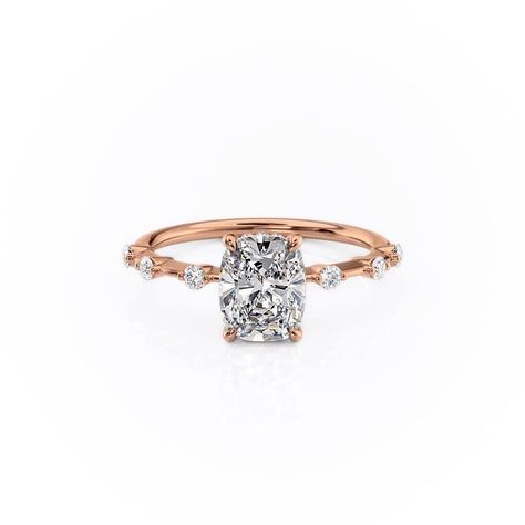 Lipsa Jewels 2.01 CT Elongated Cushion Cut VVS1 Clarity D Color Moissanite Engagement Rings for Women Solitaire 10K/14K/18K Rose Gold Promise Rings for Her Cushion Cut Solitaire, Elongated Cushion Cut, Dainty Style, Elongated Cushion, Cushion Cut Moissanite, Types Of Diamonds, Moissanite Earrings, Hidden Halo, Moissanite Wedding Bands