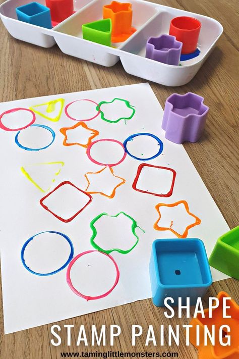 Easy Shape Activities Preschool, Back To School Theme Art For Preschool, Shapes Art For Preschool, Octagon Crafts For Toddlers, Simple Art For Toddlers, Easel Art Ideas Preschool, Color And Shapes Infant Activities, Square Art For Toddlers, Shape Toddler Activities