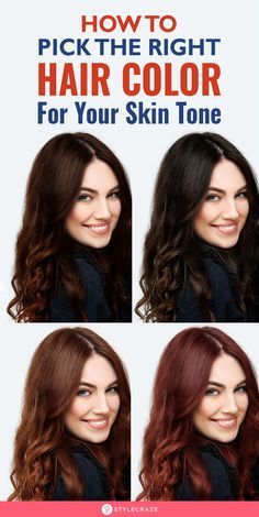 How To Pick The Right Hair Color For Your Skin Tone: Your skin color is the most important factor to consider before you color your hair. A bad pairing of skin and hair color can make you look unnatural and awkward. This article will act as a guide for safe hair colors to try depending on the color and tone of your skin. #Hair #Hairstyle #HairColor #HairColorTips #Tips #Tricks Hair Colors For Pale Cool Tone Skin, Hair Color For Cool Pale Skin Tones, Pale Skin With Dark Hair, Best Hair Color For Brown Eyes And Fair Skin, Brown Hair Color For Blue Eyes, Brown Hair Cool Skin Tone, Brunette Hair Color For Fair Skin Blue Eyes, Brown Hair Colors For Blue Eyes, Dark Hair On Pale Skin