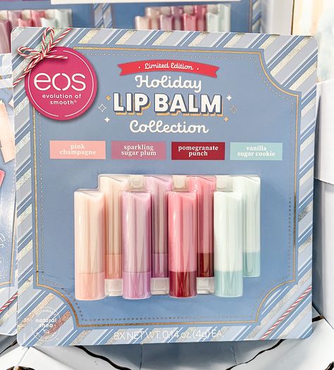 Lip Balm Sets, Eos Lip Balm Aesthetic, Eos Lip Balm Collection, Lip Balm Eos Products, Holiday Lip Balm, Eos Lip Balm Flavors, Eos Chapstick, Eos Lip Balm Strawberry, Fall Lips