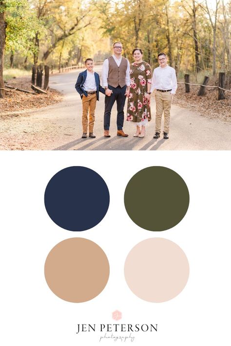 Gorgeous outfit coordination with Navy, Olive Green, Khaki, Tan, and some blush pink too! The Floral print with the solids are awesome. See more of their family session by clicking the link below! | Jen Peterson Photography, Northern California Wedding & Portrait Photographer Family Outfit Ideas, Family Photo Colors, Outfit Tips, Fall Family Photo Outfits, Family Photoshoot Outfits, Fall Family Pictures, Family Picture Outfits, Northern California Wedding, River Park