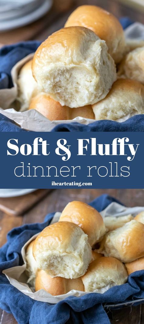 Easy Homemade Dinner Rolls, Easy Homemade Dinner, Dinner Roll Recipe, Dinner Rolls Easy, Fluffy Dinner Rolls, Dinner Roll, Homemade Rolls, Homemade Dinner Rolls, Yeast Rolls