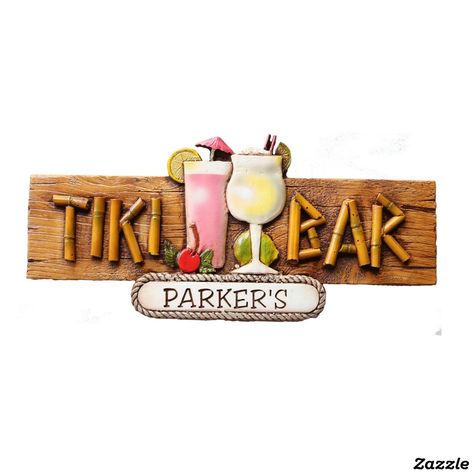 Bar Signs Diy, Tikki Bar, Tiki Signs, Business Promotional Gifts, Beach Signs Wooden, Tiki Bar Signs, Tiki Bar Decor, Tiki Art, Personalized Bar Signs