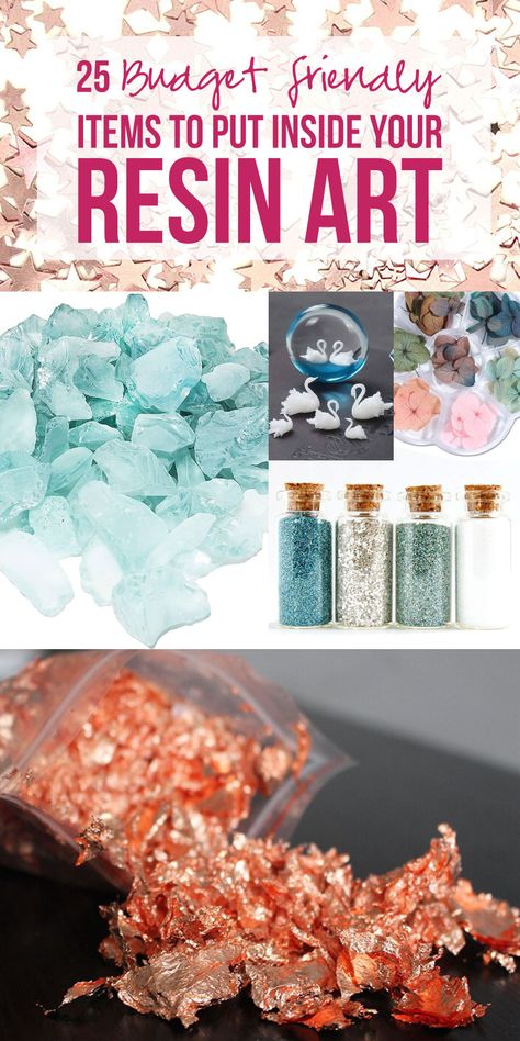 25 Budget Friendly Items to Put Inside your Resin Art - Happily Ever After, Etc. What Can You Use For Resin Molds, Crafts With Resin Ideas, Resin Art Baby Gift, Poured Resin Art, Diy Geode Resin Art, How To Use Epoxy Resin Tutorials, How To Make Geode Resin Art, Resin And Cricut Projects, Epoxy Resin Art Ideas Diy