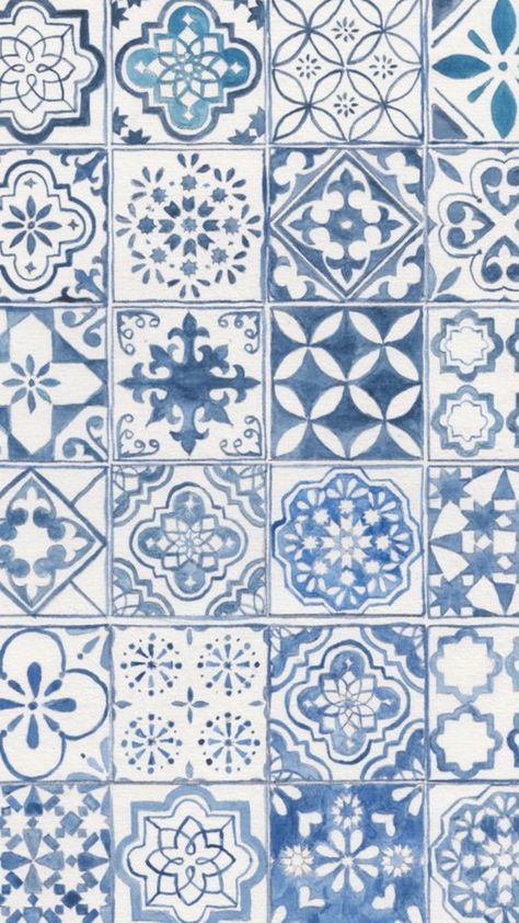 #background #beauty #greece #summer Portuguese Blue Tiles, Blue Portuguese Tile, Mediterranean Tile Pattern, Portuguese Symbols Tattoo, Portugal Blue Tile, Blue Tile Tattoo, Tile Drawings Ideas, Portuguese Tile Pattern, Portuguese Tile Bathroom