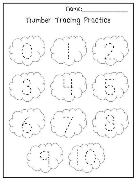 Trace The Numbers, Aktiviti Prasekolah, Kertas Kerja Prasekolah, Aktiviti Tadika, Number Activities Preschool, Numbers Worksheets, Homeschool Preschool Activities, Kids Worksheets Preschool, Preschool Math Worksheets