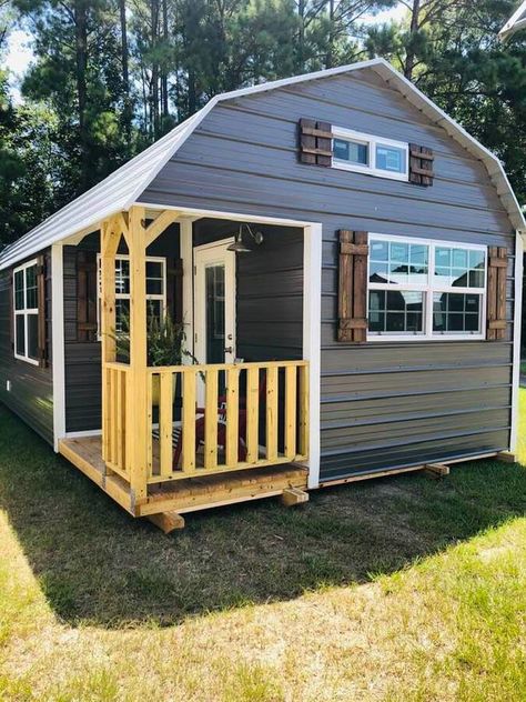 14x40 Shed House Interior Ideas, Shed To Cabin, Shed To Cabin Conversion, Shed House Interior, Shed To Home, Bunkie Ideas, Tiny Home Shed, Converted Shed, Shed Tiny Home