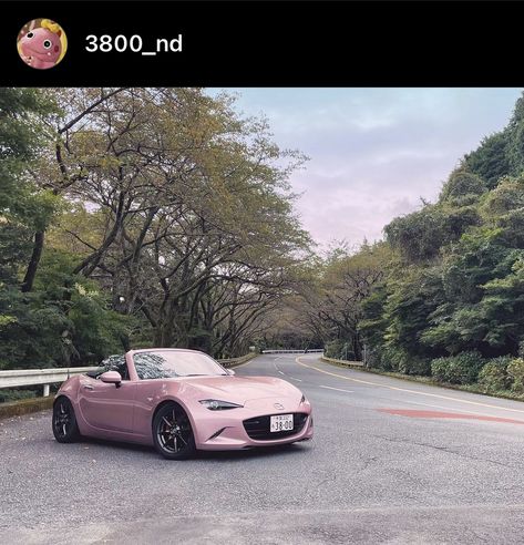 Pink Miata Mx5, Pink Mazda, Nd Miata, Miata Nd, Mx5 Nd, Dream Whip, Mazda Mazda3, Car Things, Car Deco