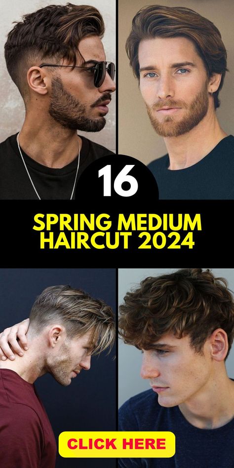 The spring medium haircut 2024 trend is all about embracing world styles, with a focus on versatile and aesthetic looks. Popular choices include the mid-length undercut, perfect for both wavy and straight hair types. This hairstyle offers a clean, modern look while maintaining enough length to allow for various styling options. Men’s Popular Haircuts 2024, Mid Length Hairstyle Men, Hairstyle For Men 2024, Mens Haircut Mid Length, Trending Teen Boy Haircuts 2024, Hairstyles For Men 2024, Medium Short Hair Styles Men, Hảir Cut For Men, How To Style Medium Length Men’s Hair