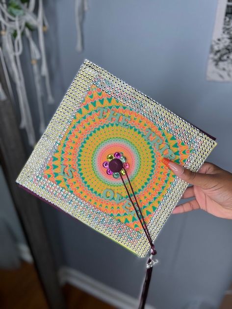 Grad Cap Ideas Album Covers, Album Cover Grad Cap, Graduation Cap Designs Album Covers, Album Graduation Cap, Jhene Aiko Graduation Cap, Album Cover Graduation Cap, Trip Album Cover, College Cap Decorations, Highschool Dream