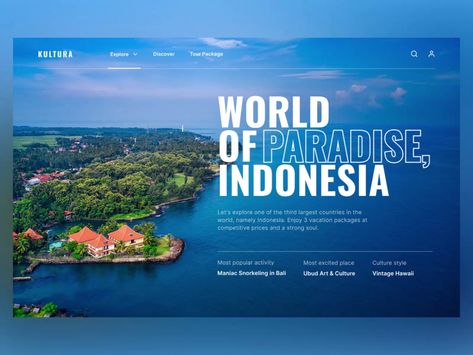 Kultura - Travel Agency Website (Indonesia) Agency Website Inspiration, Travel Agency Website, Travel Website Design, Unique Website Design, Italy Tourism, Agency Website Design, Banner Design Inspiration, Ui Design Website, Free Flyer Templates