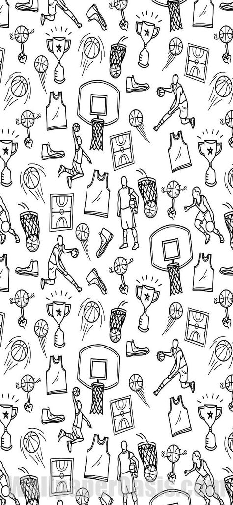 All Sports Wallpaper, Sports Wallpaper Backgrounds, Basketball Doodle, Basketball Iphone Wallpaper, Basketball Drawings, Basketball Background, Ball Aesthetic, Bola Basket, Basketball Videos