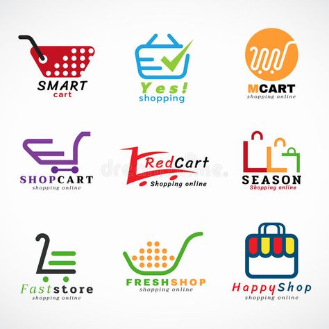 Shopping cart logo and shopping bags logo vector set graphic design , #sponsored, #logo, #shopping, #Shopping, #cart, #bags #ad Supermarket Logo Design Ideas, Supermarket Logo Design, Shopping Cart Logo Design, Shopping Cart Design, Shopping Cart Logo, Supermarket Logo, Shopping Logo, Cart Logo, Graphic Design Vector