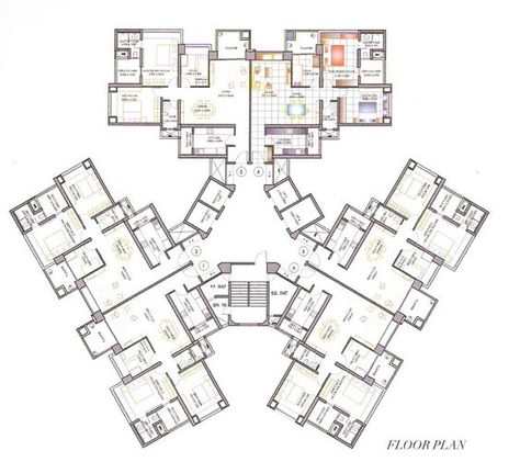 high rise residential floor plan - Google Search: Residential Floor Plan, High Rise Residential, High Rise Apartment, Residential Building Plan, Floor Inspiration, Hotel Floor Plan, Plan Floor, Plan Image, Hotel Floor