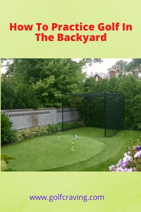 How To Practice Golf In The Backyard content will provide the golfers tips to improve their gameplay. Outdoor Golf Net, Golf Net Backyard, Home Golf Practice Area, Golf Greens Backyard, Backyard Golf Net, Golf Nets For Backyard Driving, Golf Green Backyard Diy, Backyard Golf Green, Diy Golf Course