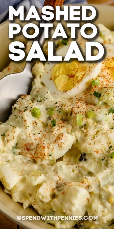 Mashed Potato Salad, Best Potato Salad Recipe, Potato Salad With Egg, Instant Mashed Potatoes, Instant Potatoes, Creamy Potato Salad, Shredded Carrots, Sour Cream Recipes, Leftover Mashed Potatoes