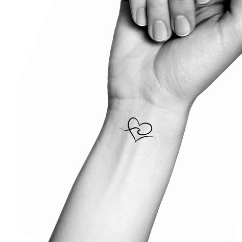 Wave Heart Temporary Tattoo - Etsy Australia Arrow Wave Tattoo, Wave In Heart Tattoo, Finger Tattoos Wave, Wave Heartbeat Tattoo, Heart Wave Tattoo, Wave Heart Tattoo, Wave Tattoo Simple, Tattoo Wave, Simple Wave Tattoo