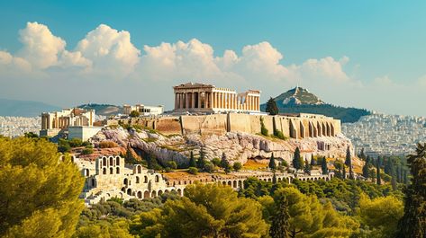 Ancient Acropolis View: The Acropolis of Athens stands majestically under the blue sky, surrounded by the city's expanse. #acropolis #athens #parthenon #greece #ancient #aiart #aiphoto #stockcake ⬇️ Download and 📝 Prompt 👉 https://ayr.app/l/FhAN Athens Parthenon, Parthenon Greece, Greece Ancient, Acropolis Of Athens, Athens Acropolis, The Acropolis, The Blue Sky, Image Downloads, Acropolis